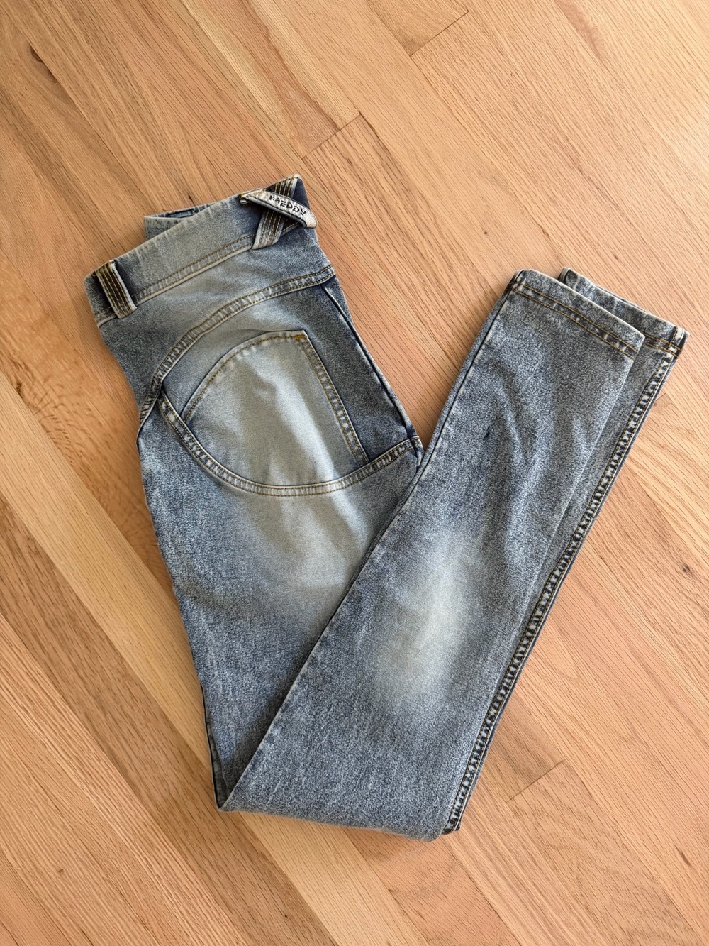 Freddy Women's Grey Washed Jeggings - Faded Denim Look